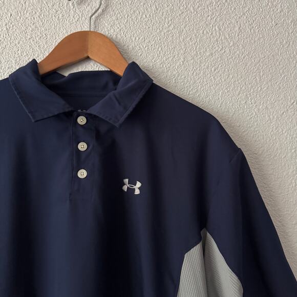Under Armour Polo Shirt Mens large Logo Athletic Active Golf Classic Casual - Picture 2 of 4